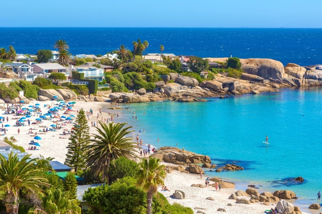 Turquoise bay and boulders, Cape Town coastline